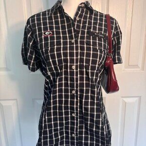 Columbia PFG Plaid Button-Up – UGA Embroidered | Size M